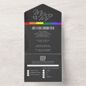 Chalkboard trouwdoedle harten Mr en Mr. All In One Uitnodiging (Binnen)