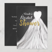 Chalkboard trouwjurk bruids douche uitnodigingen (Voorkant / Achterkant)