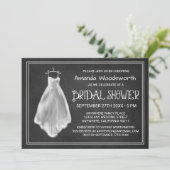Chalkboard trouwjurk bruids douche uitnodigingen (Staand voorkant)