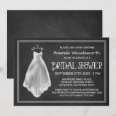 Chalkboard trouwjurk bruids douche uitnodigingen (Voorkant / Achterkant)