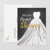 Chalkboard trouwjurk Vrijgezellenfeest bruiloft Aankondigingskaart (Voorkant / Achterkant)