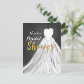 Chalkboard trouwjurk Vrijgezellenfeest bruiloft Aankondigingskaart (Staand voorkant)