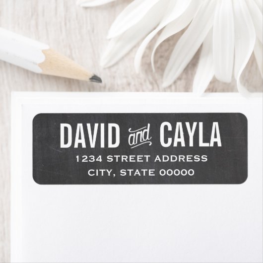 Chalkboard trouwlabels etiket (Insitu)