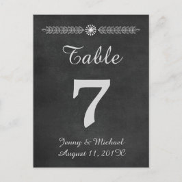 Chalkboard Trouwtafel Nummer Briefkaart