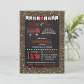 Chalkboard Trucks of Tiaras Red Gray Gender Rekalv Kaart (Staand voorkant)