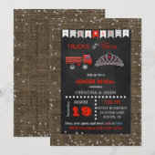 Chalkboard Trucks of Tiaras Red Gray Gender Rekalv Kaart (Voorkant / Achterkant)