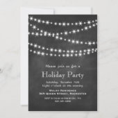 Chalkboard Twinkle Lights Holiday Party Uitnodigin Kaart (Voorkant)