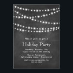 Chalkboard Twinkle Lights Holiday Party Uitnodigin Kaart<br><div class="desc">De veelvoudige strengen van kronkellichten op een achtergrond van het karton maken deze uitnodiging voor de Feestdagen glinsterend. Deze uitnodiging kan gemakkelijk worden aangepast voor een kerstfeest.</div>