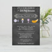 Chalkboard Typografie 1e communiqué Kaart (Staand voorkant)