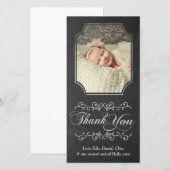 Chalkboard Typografie Baby Hartelijk dank Bedankkaart (Voorkant / Achterkant)