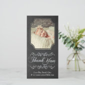 Chalkboard Typografie Baby Hartelijk dank Bedankkaart (Staand voorkant)