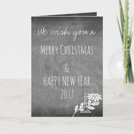Chalkboard Typografie Black White Kerstmis Kaart