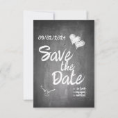 Chalkboard Typografie Bruiloft Aankondiging (Voorkant)