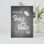 Chalkboard Typografie Bruiloft Aankondiging (Staand voorkant)