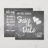 Chalkboard Typografie Bruiloft Aankondiging (Voorkant / Achterkant)