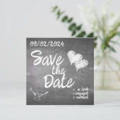 Chalkboard Typografie Bruiloft Aankondiging (Staand voorkant)