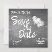 Chalkboard Typografie Bruiloft Aankondiging (Voorkant)