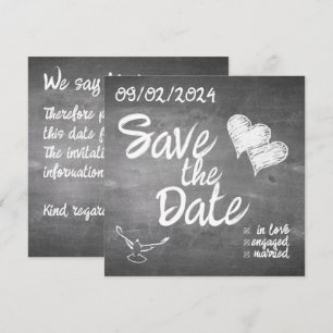 Chalkboard Typografie Bruiloft Aankondiging