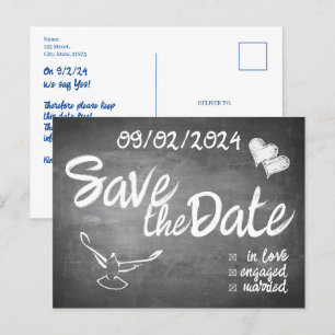 Chalkboard Typografie Bruiloft Aankondiging