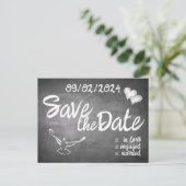 Chalkboard Typografie Bruiloft Aankondiging (Staand voorkant)