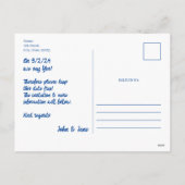 Chalkboard Typografie Bruiloft Aankondiging (Achterkant)