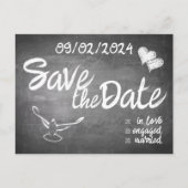 Chalkboard Typografie Bruiloft Aankondiging (Voorkant)