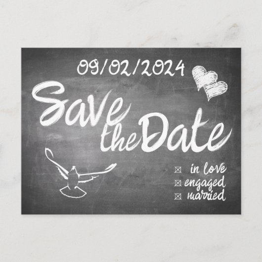 Chalkboard Typografie Bruiloft Aankondiging (Voorkant)