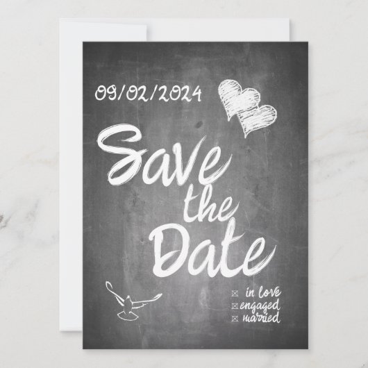 Chalkboard Typografie Bruiloft Aankondiging (Voorkant)