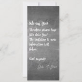 Chalkboard Typografie Bruiloft Aankondiging (Achterkant)