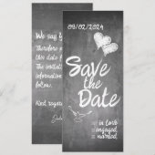 Chalkboard Typografie Bruiloft Aankondiging (Voorkant / Achterkant)