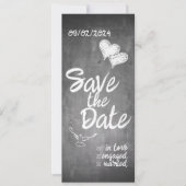 Chalkboard Typografie Bruiloft Aankondiging (Voorkant)