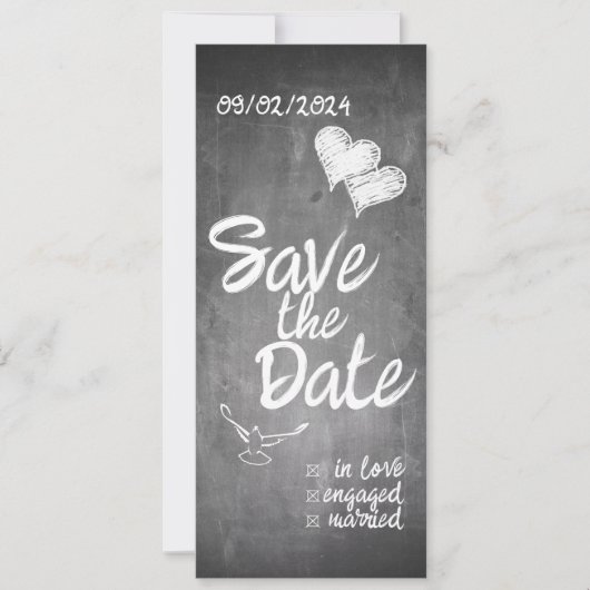 Chalkboard Typografie Bruiloft Aankondiging (Voorkant)