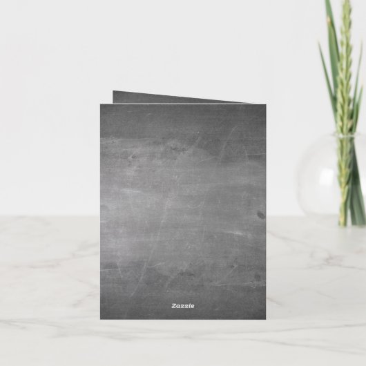 Chalkboard Typografie Bruiloft Aankondiging (Achterkant)
