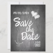 Chalkboard Typografie Bruiloft Aankondiging (Voorkant)