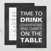 Chalkboard Typografie Bruiloft Uitnodiging (Voorkant / Achterkant)