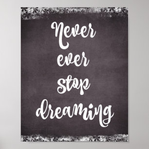 Chalkboard Typografie: Dream Quote Poster