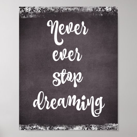 Chalkboard Typografie: Dream Quote Poster (Voorkant)