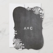 Chalkboard Typografie Floral Wedding Invitations Kaart (Achterkant)