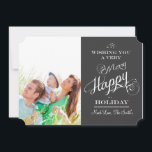 Chalkboard Typografie-kerstfotokaart Feestdagenkaart<br><div class="desc">Kerstfotokaart</div>