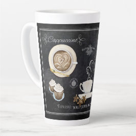 Chalkboard Typografie Koffie Chocolade in Desserts Latte Mok