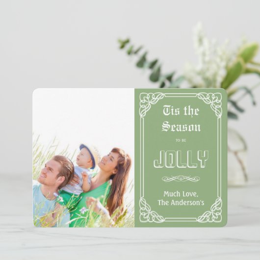 Chalkboard Typografie Merry kerstkaart (Staand voorkant)