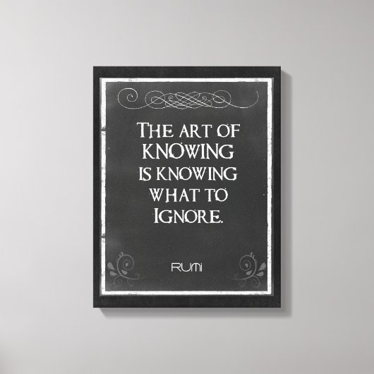 Chalkboard Typografie met een Inspirerend Citaat Canvas Afdruk (Voorkant)