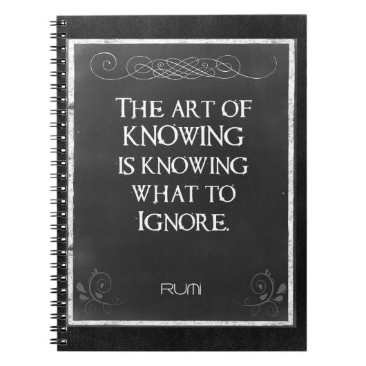 Chalkboard Typografie met een Inspirerend Citaat Notitieboek (Voorkant)