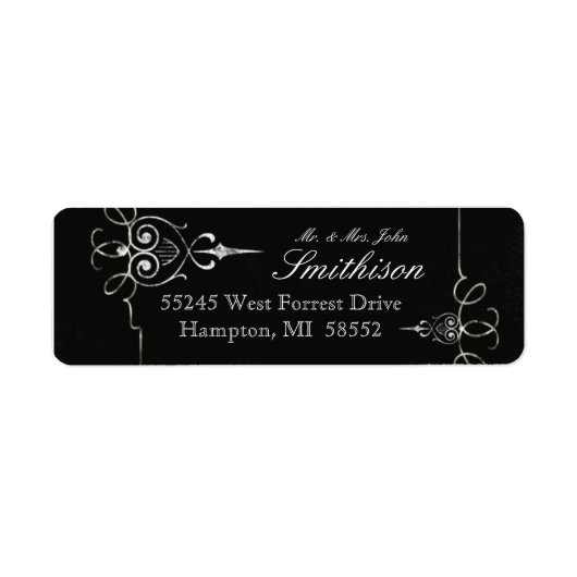 Chalkboard Typografie Modern Wedding Address Label (Voorkant)