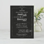Chalkboard Typografie Modern Wedding Invitation Kaart (Staand voorkant)