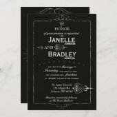 Chalkboard Typografie Modern Wedding Invitation Kaart (Voorkant / Achterkant)