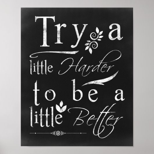 Chalkboard Typografie Motivatie afdrukken Poster (Voorkant)