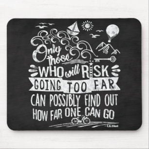 Chalkboard Typografie Motivatie Quote Adventure Muismat