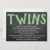 Chalkboard Typografie Neutraal Twins Baby shower Kaart (Voorkant)
