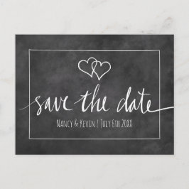 Chalkboard typografie opslaan van de datum bruilof aankondigingskaart
